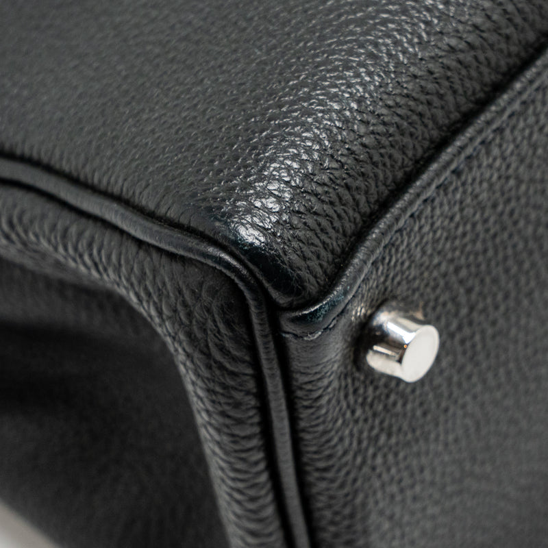 Hermes Kelly 28 Clemence Graphite SHW Stamp Square Q
