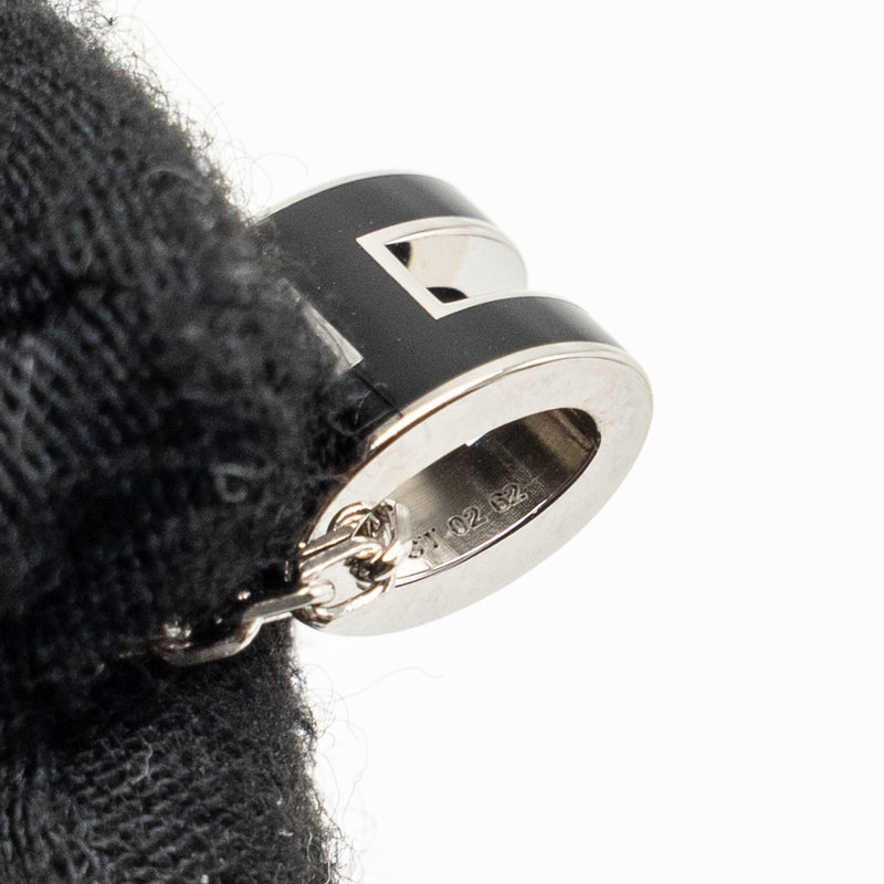 Hermes Mini Pop H Pendant Black SHW