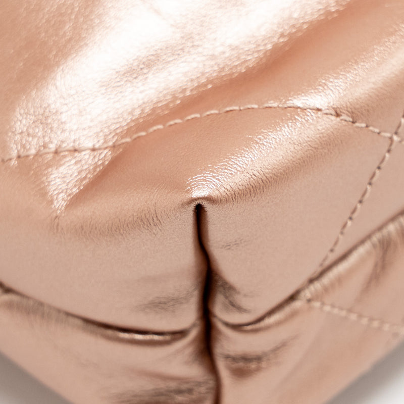 Chanel Mini 22 bag Shiny Calfskin Light Pink LGHW (Microchip)