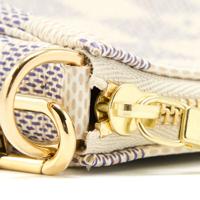 Louis Vuitton Mini Pochette Accessories Damier Azur Canvas GHW