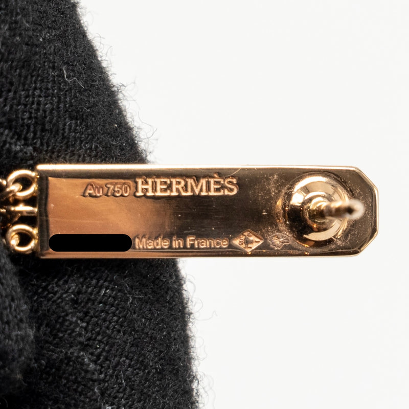 Hermes Kelly Gavroche Earrings Rose Gold, Diamonds