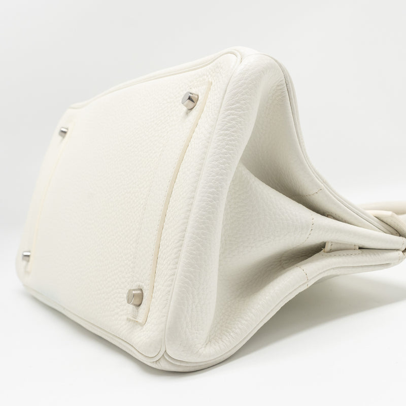 Hermes Shoulder Birkin Clemence White SHW Stamp Square M