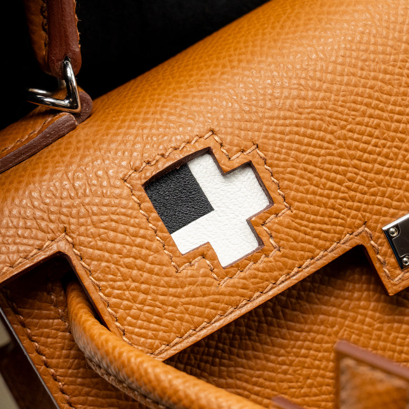 Hermes kellydole / kelly dole picto epsom gold / Zanzibar /  orange field / Milton SHW stamp K