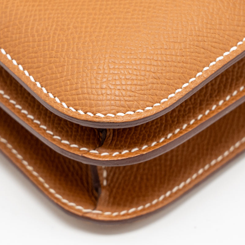 Hermes Mini Constance Epsom Gold SHW Stamp B