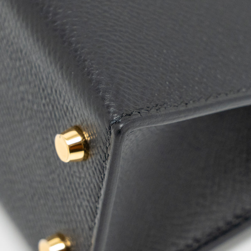 Hermes Mini Kelly II Epsom Black GHW Stamp B