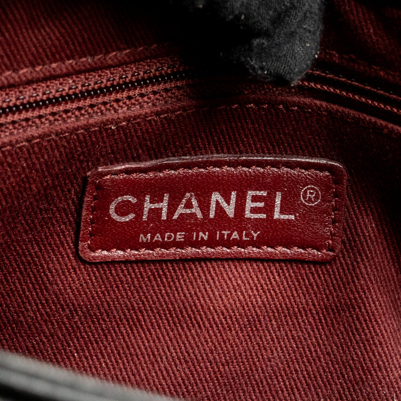 Chanel Detailed Chain Single Flap Bag Calfskin Charcoal Grey SHW