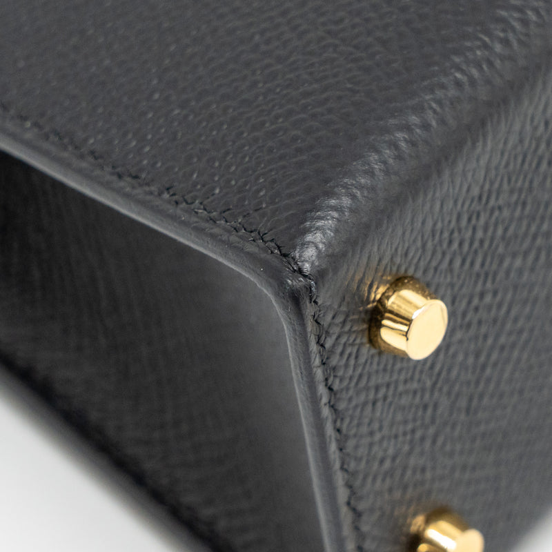 Hermes Mini Kelly II Epsom Black GHW Stamp B