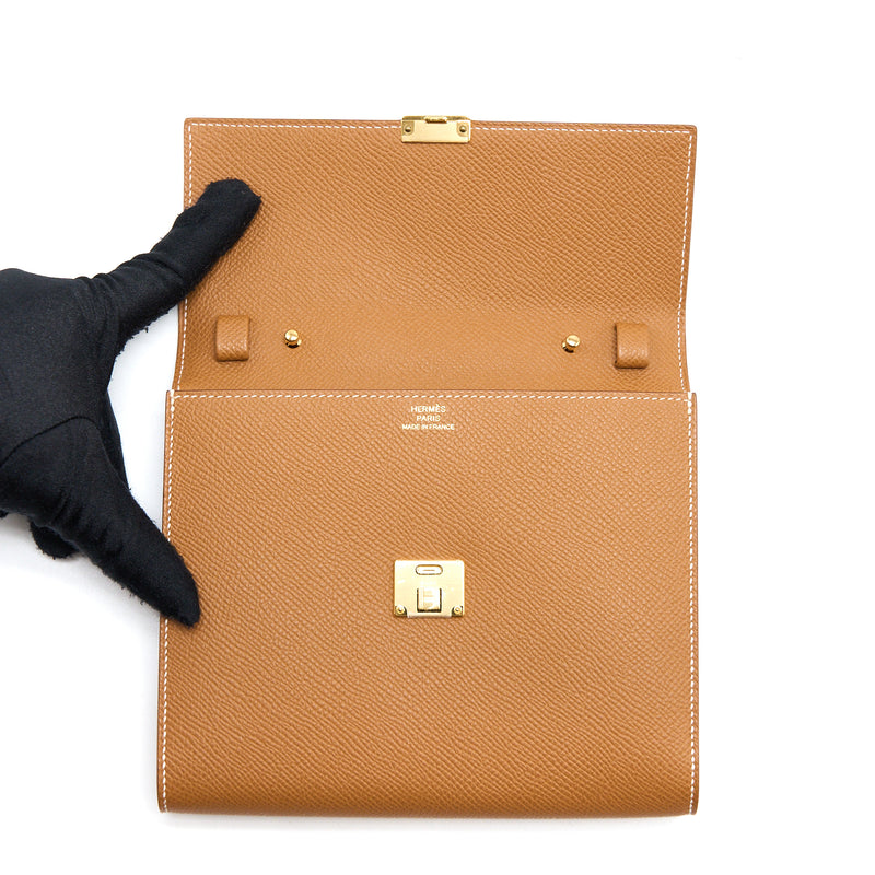 Hermes Clic 16 Wallet Epsom Gold GHW Stamp U