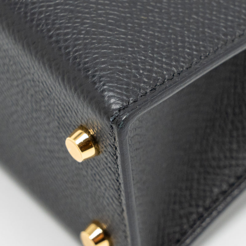 Hermes Mini Kelly II Epsom Black GHW Stamp B