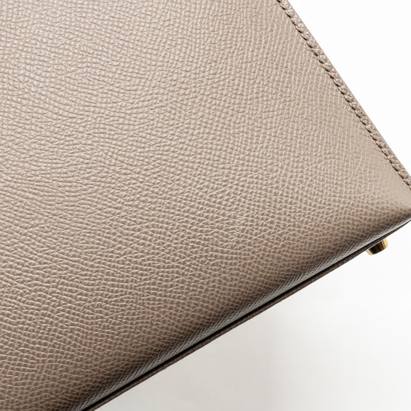 Hermes Kelly 28 Epsom Gris Etain GHW Stamp D