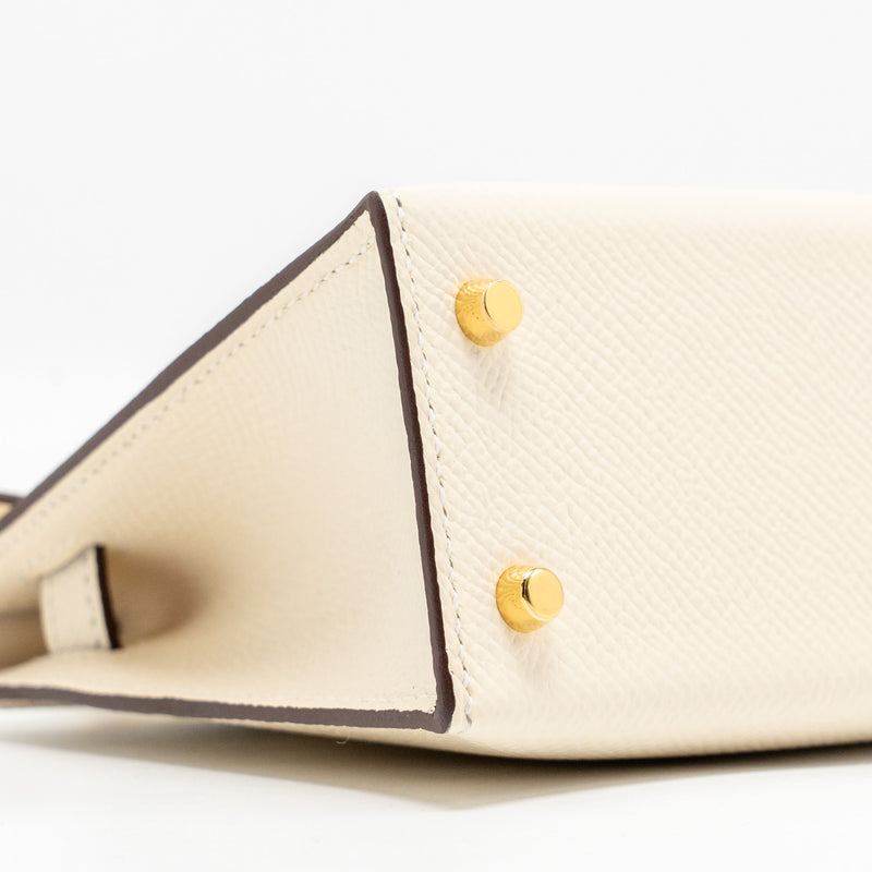 Hermes Mini Kelly II Epsom Nata GHW Stamp U