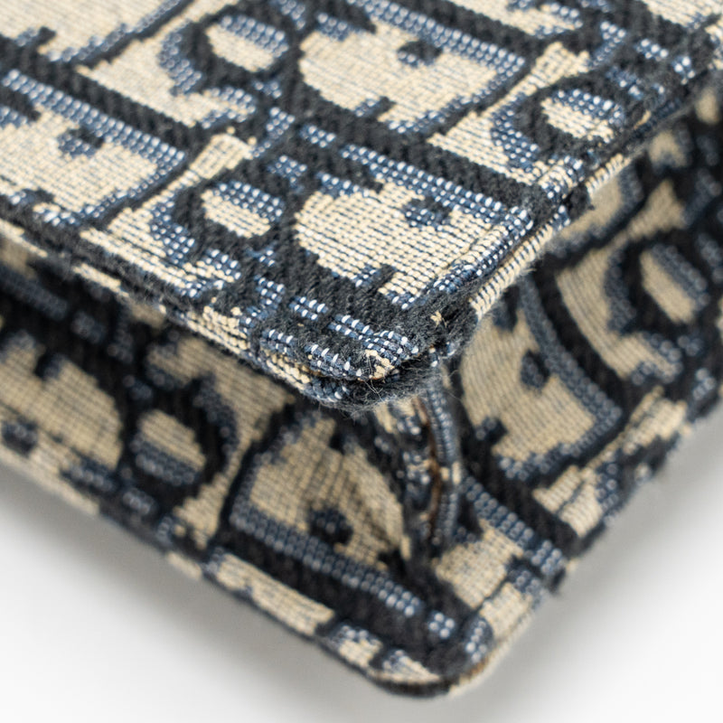 DIOR Saddle Pouch Dior Oblique Canvas Blue GHW