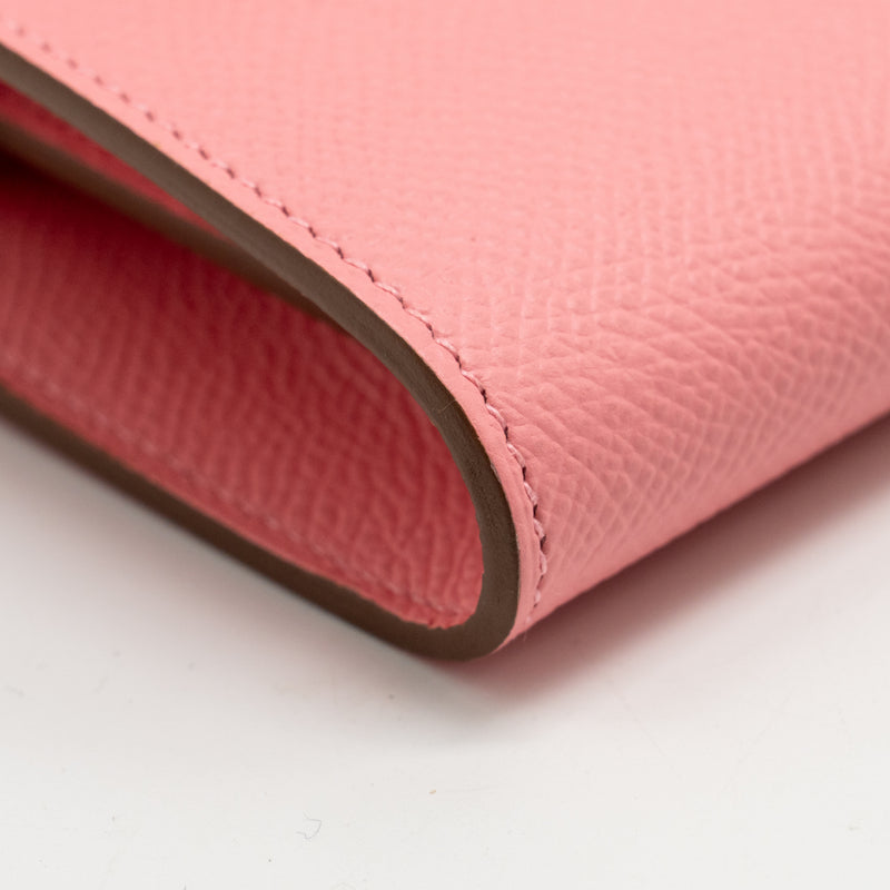 Hermes Classic kelly to go epsom rose confetti SHW stamp Z