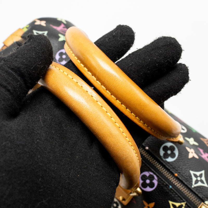 Louis Vuitton x Takashi Murakami  Speedy 30 Limited Edition Multicoloured Monogram Canvas Black GHW