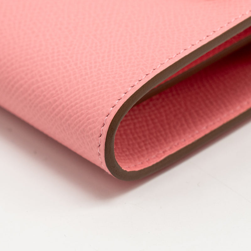 Hermes Classic kelly to go epsom rose confetti SHW stamp Z