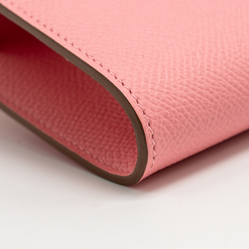 Hermes Classic kelly to go epsom rose confetti SHW stamp Z