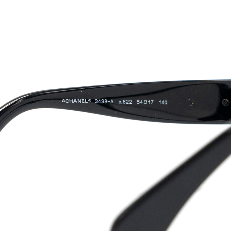 Chanel heart / pearl / camellia square glasses frame black