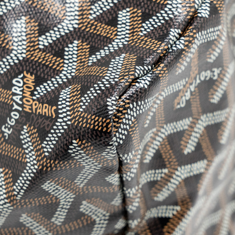 Goyard Saint Louis PM Tote Bag Goyardine Canvas/Calfskin Black SHW