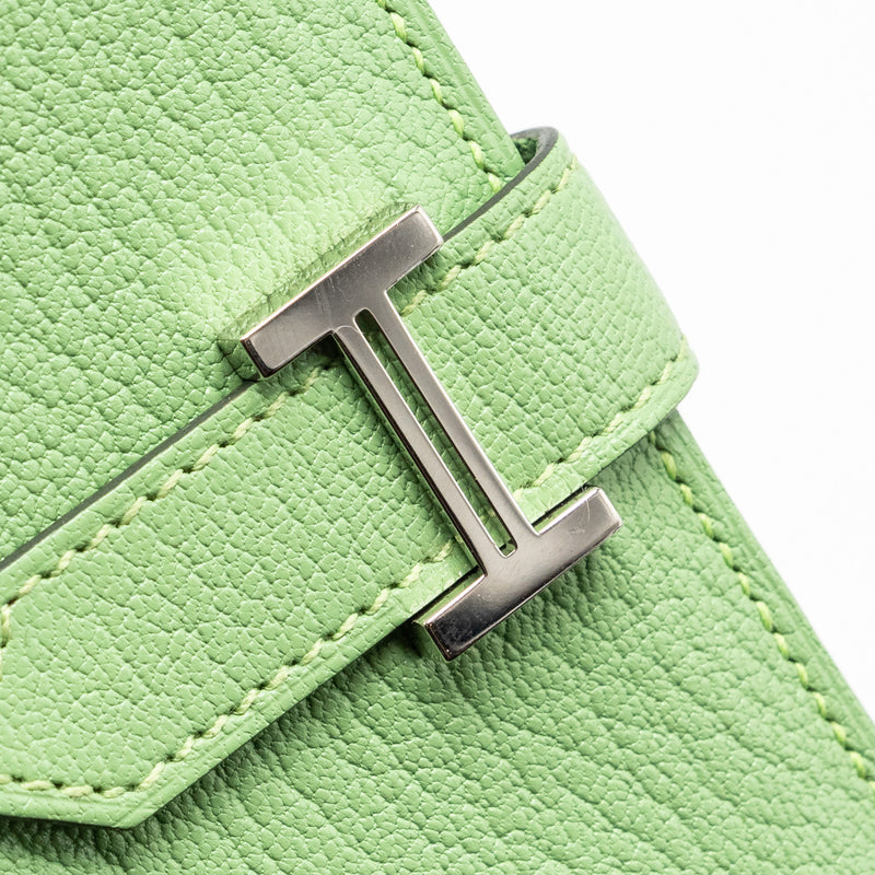 Hermes Bearn Compact Wallet Chevre Mysore Vert Criquet SHW Stamp Y