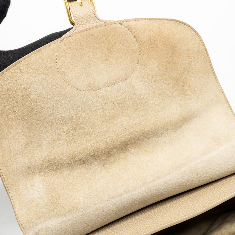 Dior Large Bobby Bag Grained Calfskin Beige GHW