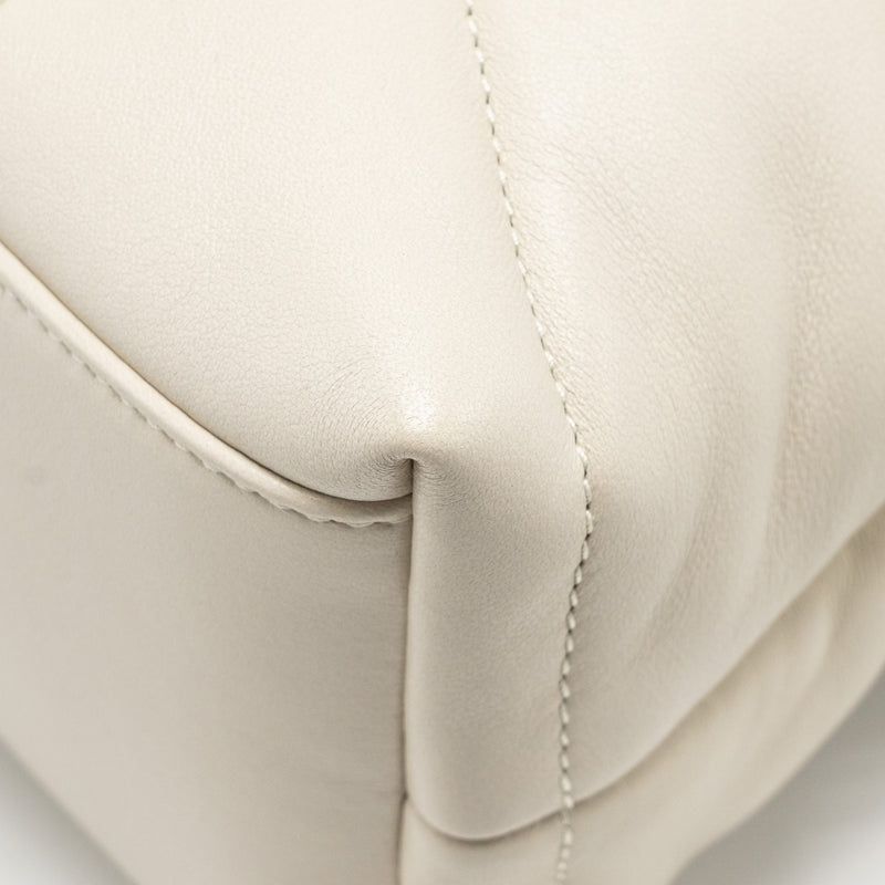 Saint Laurent/YSL Small Loulou Puffer Shoulder Bag Lambskin Blanc Vintage GHW