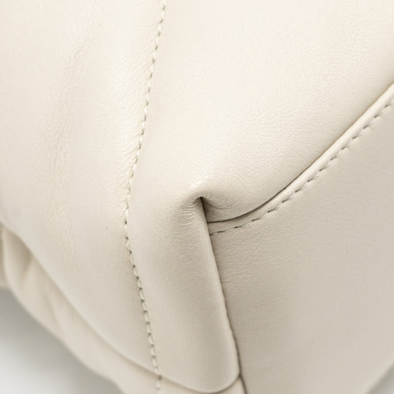 Saint Laurent/YSL Small Loulou Puffer Shoulder Bag Lambskin Blanc Vintage GHW