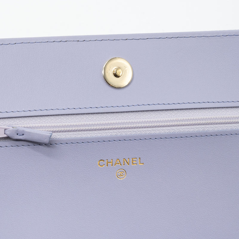 Chanel boy wallet on chain caviar lialic / light purple LGHW (microchip)