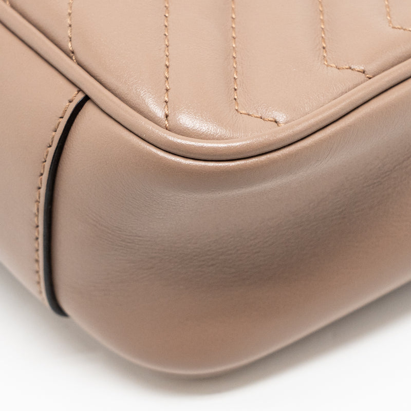 Gucci Medium GG Marmont Shoulder Bag Calfskin Dark Beige GHW