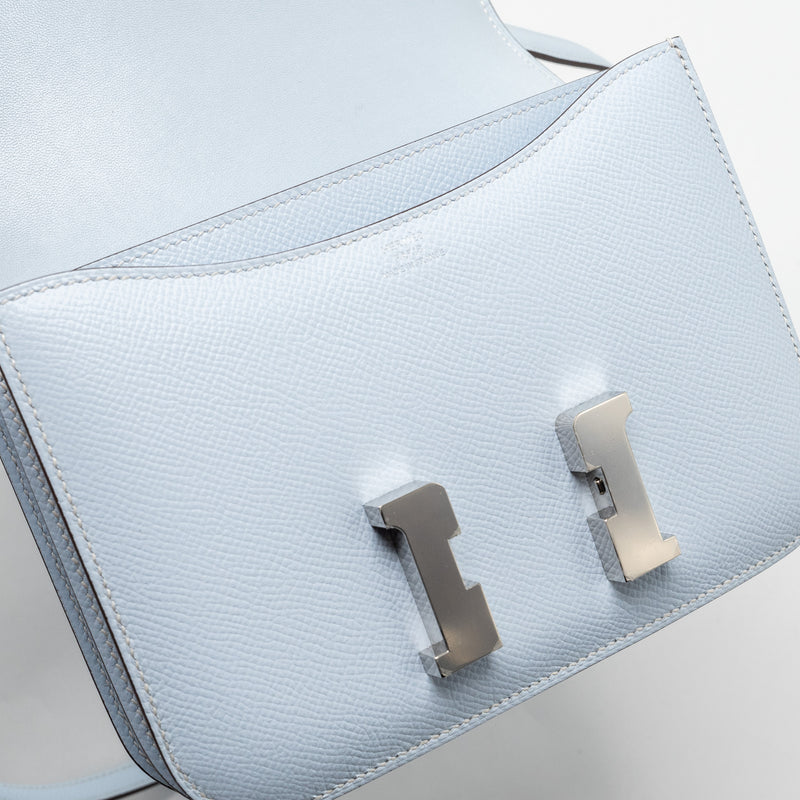 HERMES Mini Constance Epsom Blue Brume SHW Stamp Y