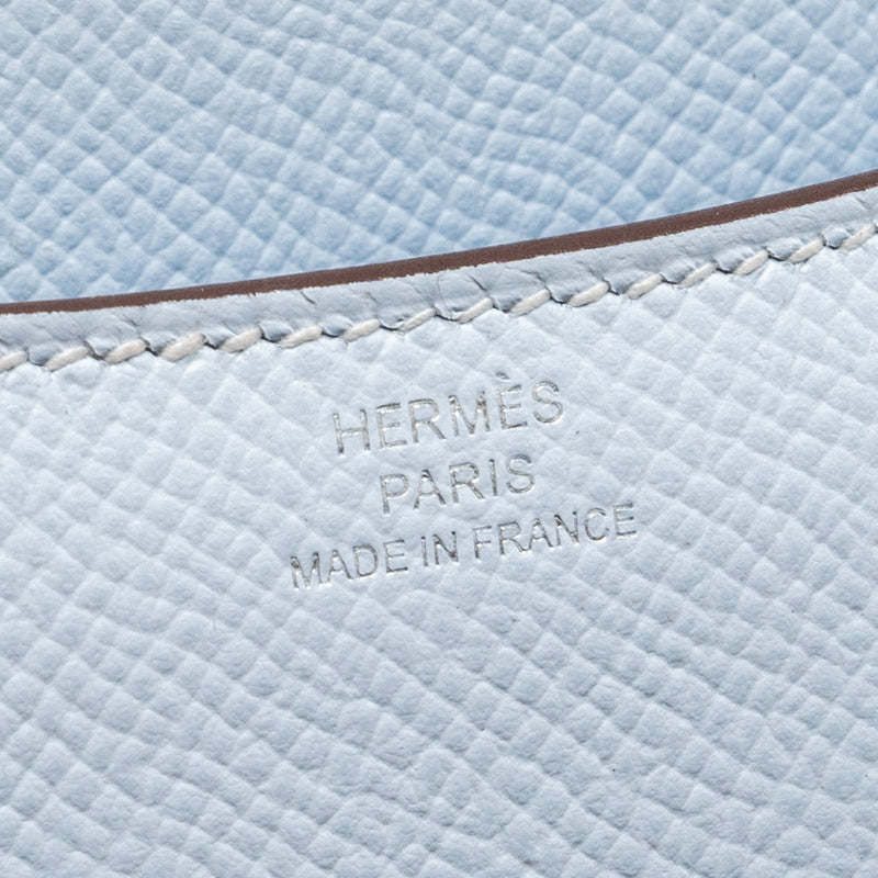 HERMES Mini Constance Epsom Blue Brume SHW Stamp Y