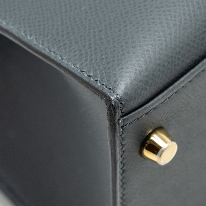 Hermes Kelly 28 epsom Gris Misty LGHW stamp W