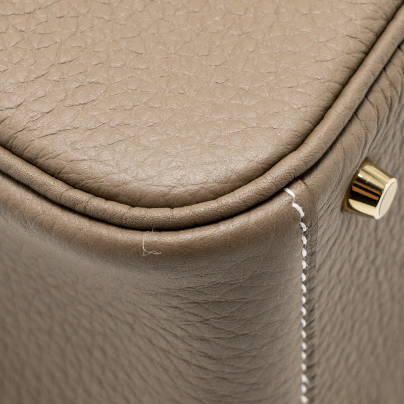 Hermes Mini Lindy II Clemence Etoupe GHW Stamp K