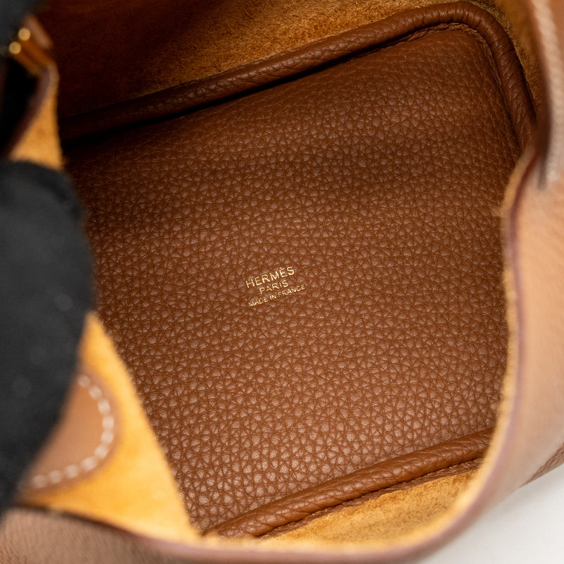 Hermes Picotin 18 Lock Bag Clemence Gold GHW Stamp K
