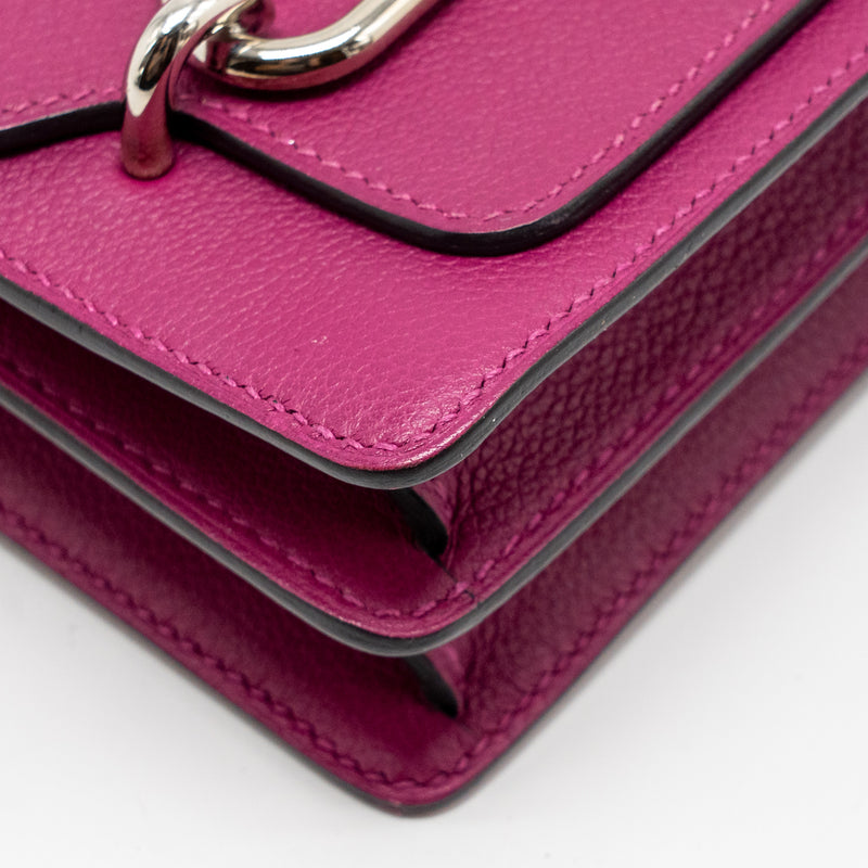 Hermes Mini Roulis Evercolor Rose Purple SHW Stamp A