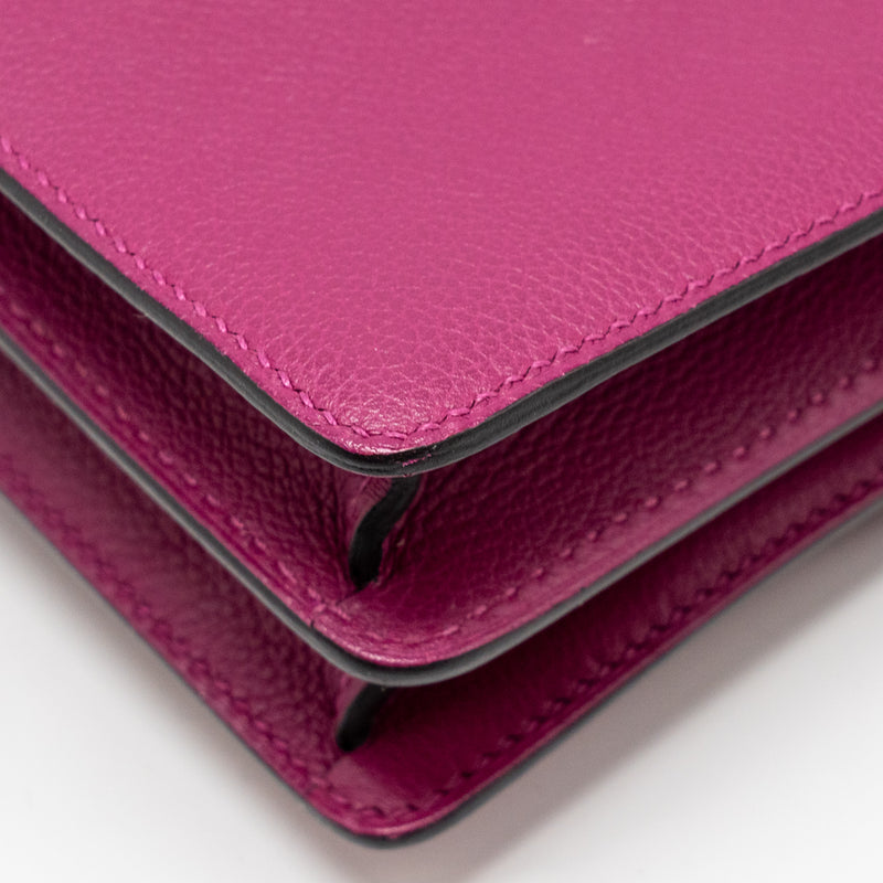 Hermes Mini Roulis Evercolor Rose Purple SHW Stamp A