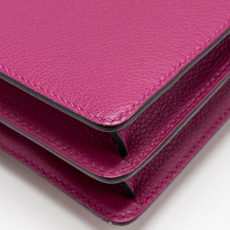 Hermes Mini Roulis Evercolor Rose Purple SHW Stamp A