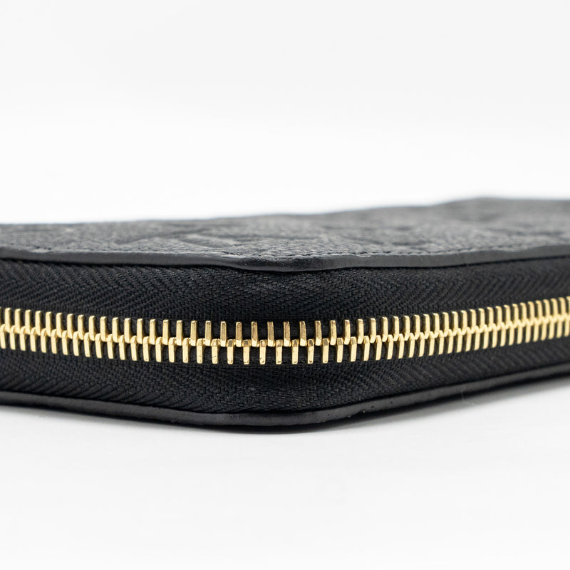 Louis Vuitton Zippy Long Wallet Embossed Monogram Empreinte Leather Black GHW