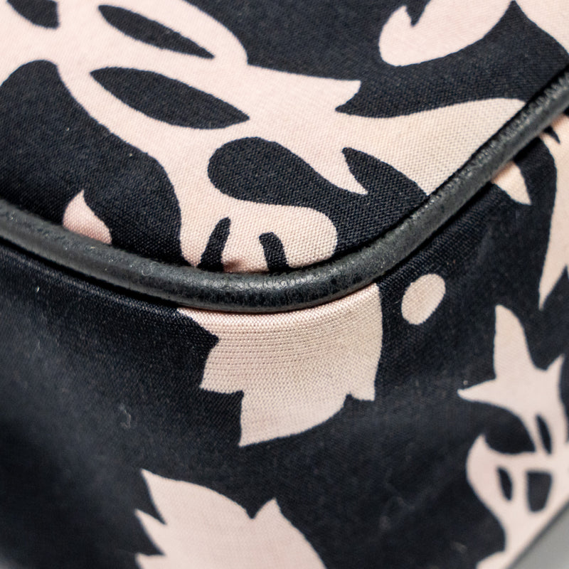 Chanel Mirror Charm Single Flap Bag Fabric Black/Pink SHW
