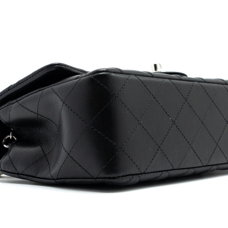 Chanel mini rectangular flap bag lambskin black SHW (Microchip)