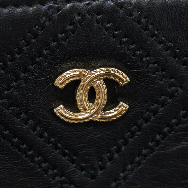 Chanel Quilted Pouch with Tassel Black LGHW