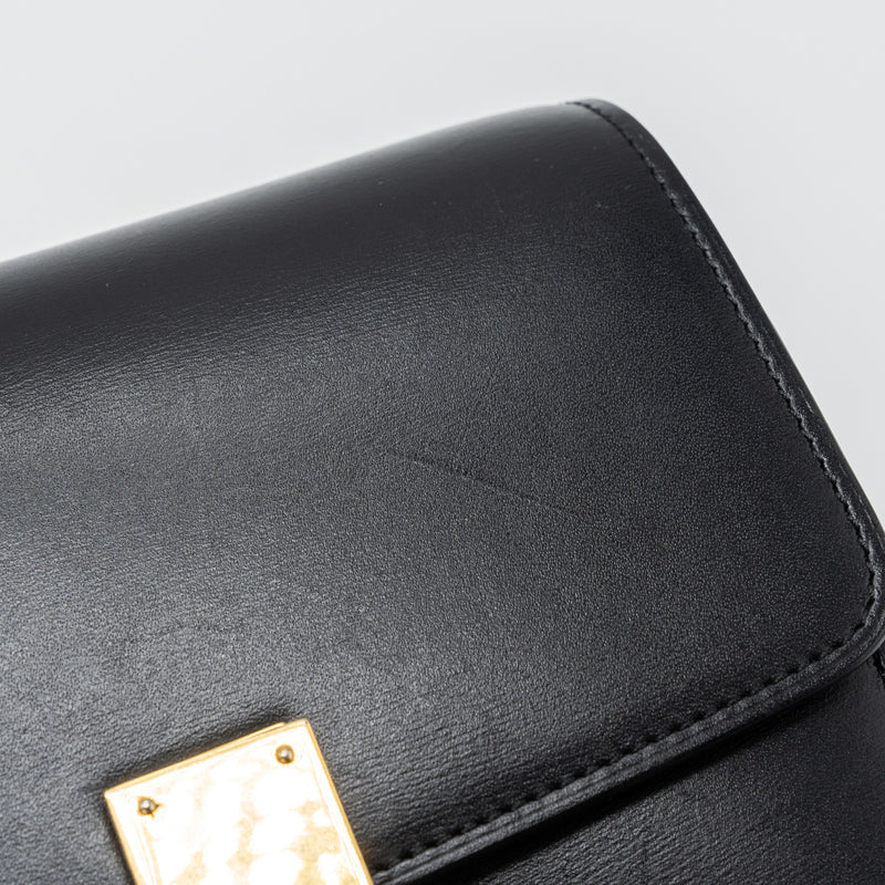 Celine mini classic box bag calfskin Black GHW