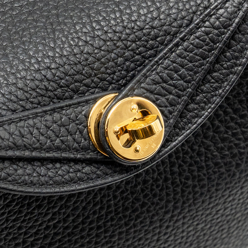 Hermes Mini Lindy Clemence Black GHW Stamp B