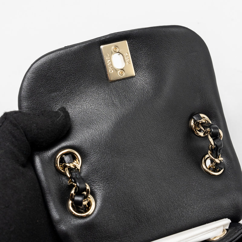 Chanel 24P Mini Duma Backpack Calfskin Black LGHW (Microchip)