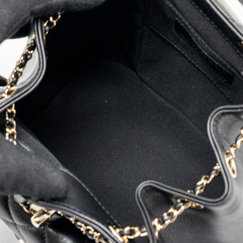chanel 24p mini backpack Chanel 24P Mini Duma Backpack Calfskin Black LGHW (Microchip)