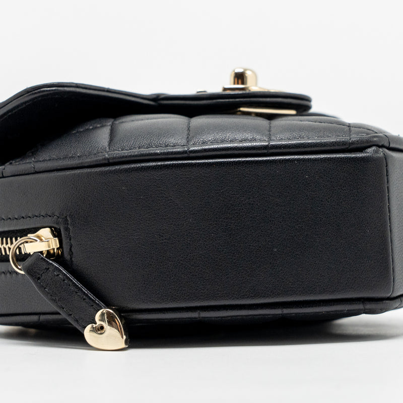 Chanel heart belt bag lambskin black LGHW