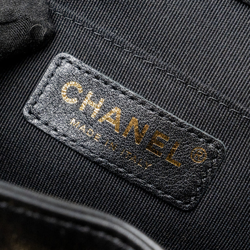Chanel 24P Mini Duma Backpack Calfskin Black LGHW (Microchip)