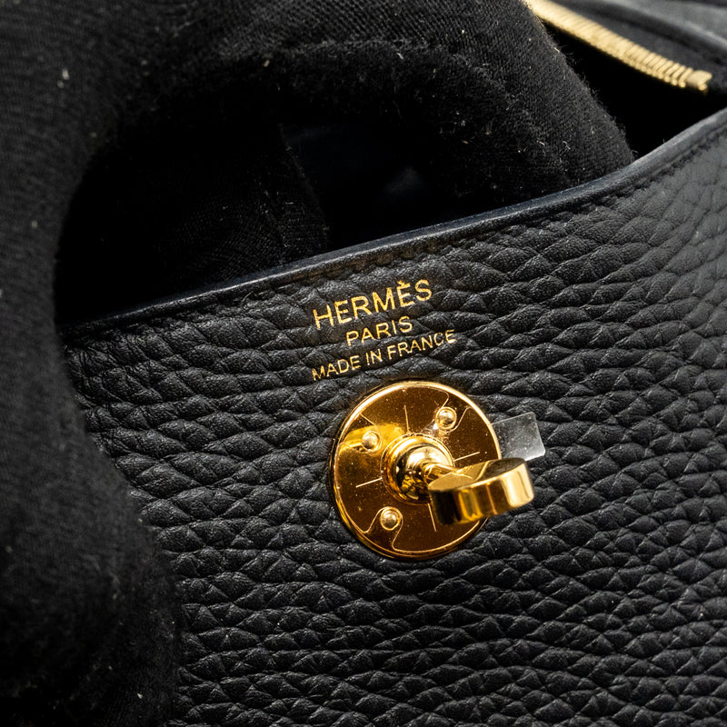 Hermes Mini Lindy Clemence Black GHW Stamp B