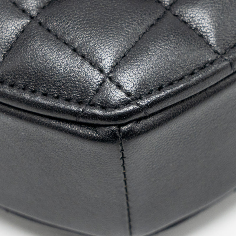 Chanel heart belt bag lambskin black LGHW