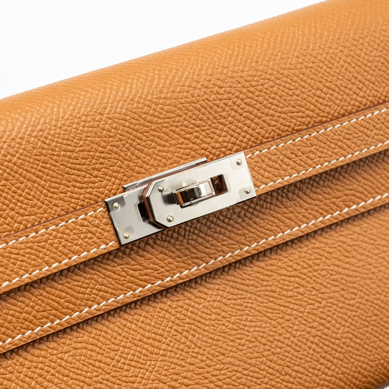 Hermes Kelly Long wallet Epsom gold SHW Stamp C