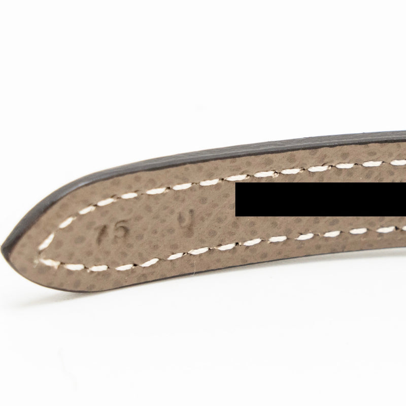 Hermes Size 75 13MM Reversible Strap Epsom/Swift Etoupe/Black RGHW Stamp U